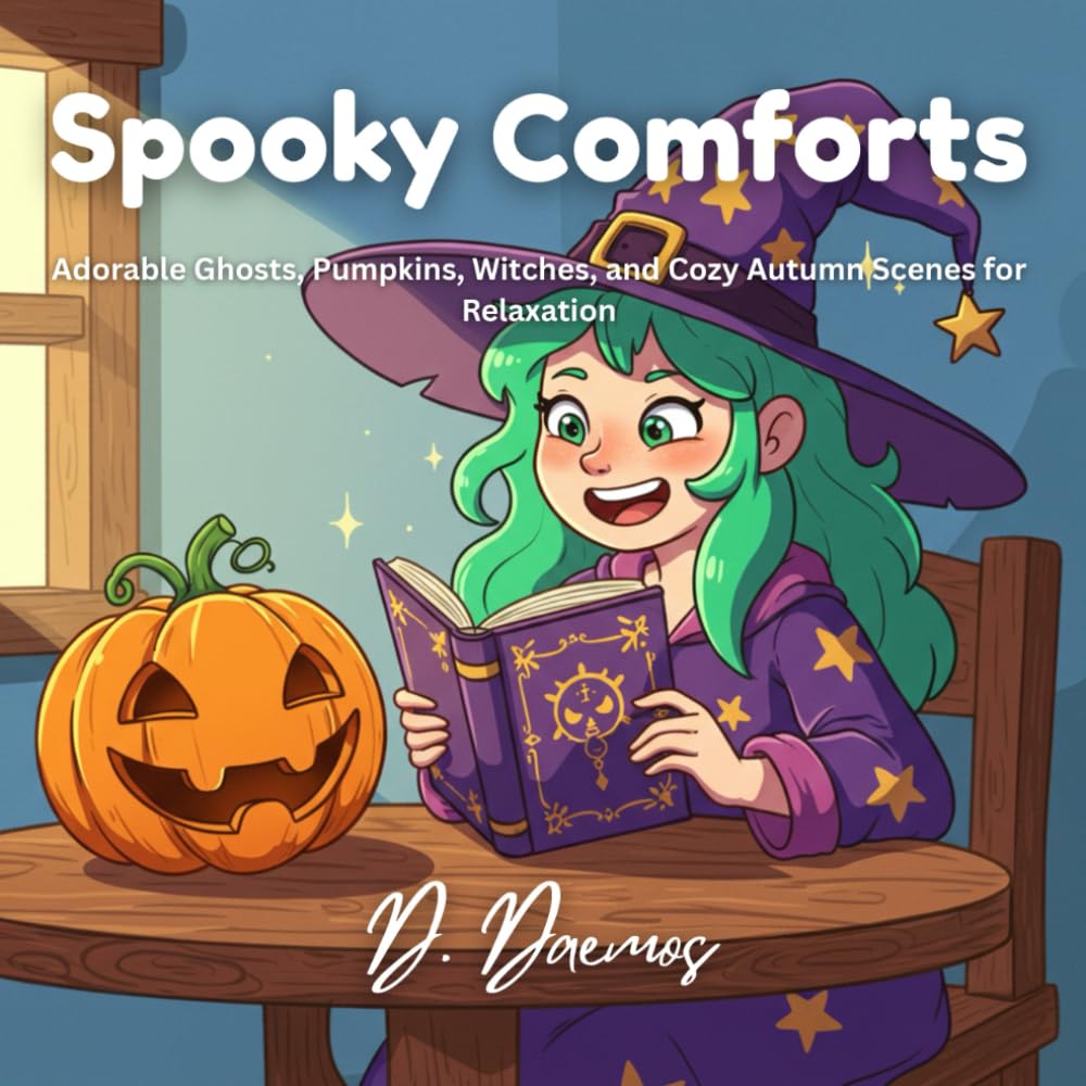 Spooky Comforts: Adorable Ghosts, Pumpkins, Witches, and Cozy Autumn Scenes for Relaxation