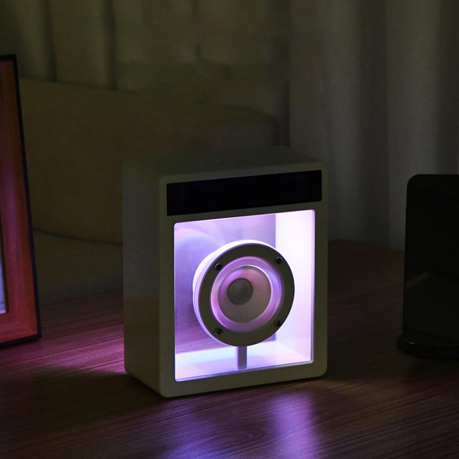 Máquina de Karaoke Inteligente, Pantalla de Letras Integrada y Luces Ambientales para Adultos y Niños, PA de Altavoz Bluetooth Portátil de 10 W con 2 Micrófonos Inalámbricos