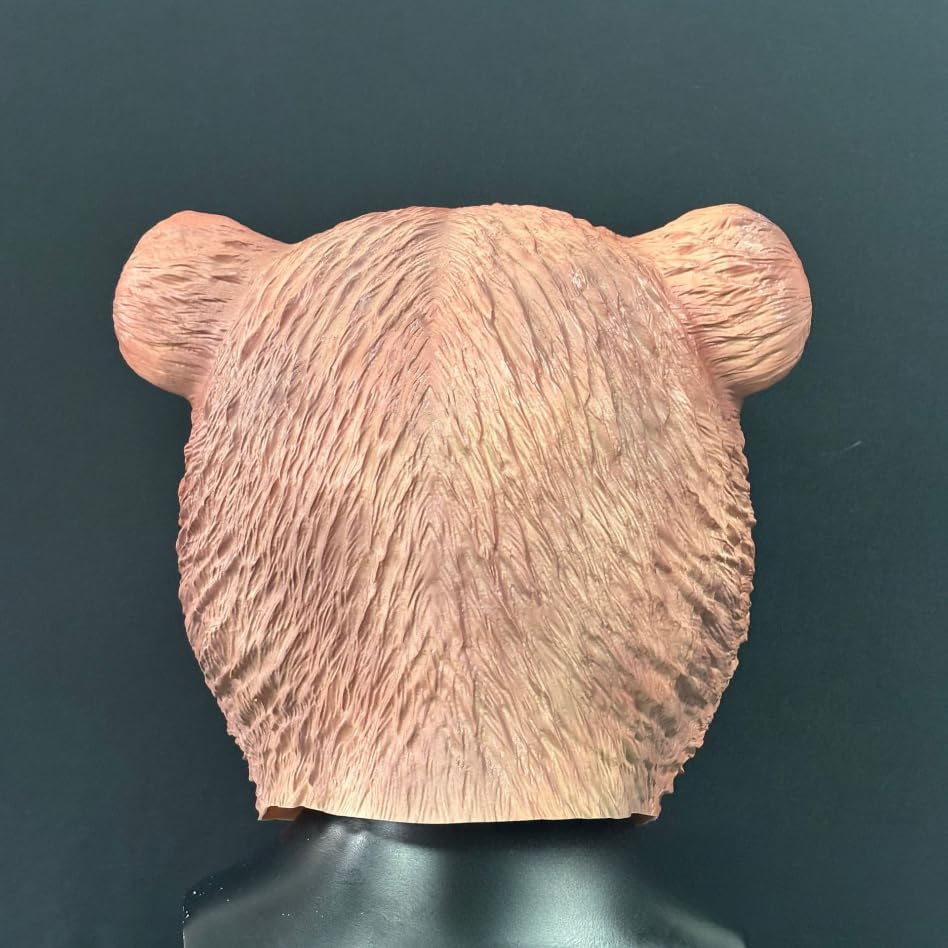 Realistic Bear Mask Full Head Latex - Animal Costume Mask for Halloween Parties, Cosplay and Haunted Houses