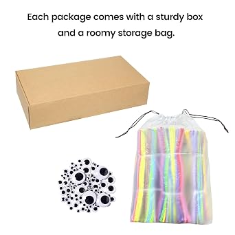 Pipe Cleaners Bulk,1000 pcs Pipe Cleaner Flower Kit,20 Color Chenille Stems Pipe Cleaners Crafts,100 Self-Adhesive Eyes,DIY Arts and Decorations