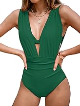 CUPSHE Maillot de bain une pièce dos nu pour femme - Bretelles larges - Dos froncé