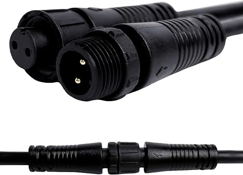 M12, 2-Pin, Male & Female, Waterproof Sensor Connector Cable, 20CM, IP67