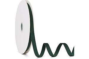 Dark Green Velvet Ribbon, Double-Sided 3/8 Inches x 20 Yards