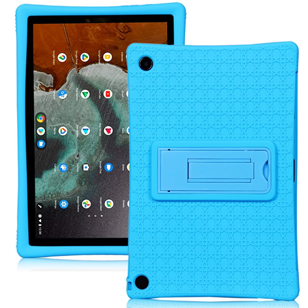 INSOLKIDON Compatible with ASUS Chromebook Detachable CM3 CM3000 Tablet Case, Full Coverage Ultra Slim Silicone Shockproof Lightweight Bracket Shell