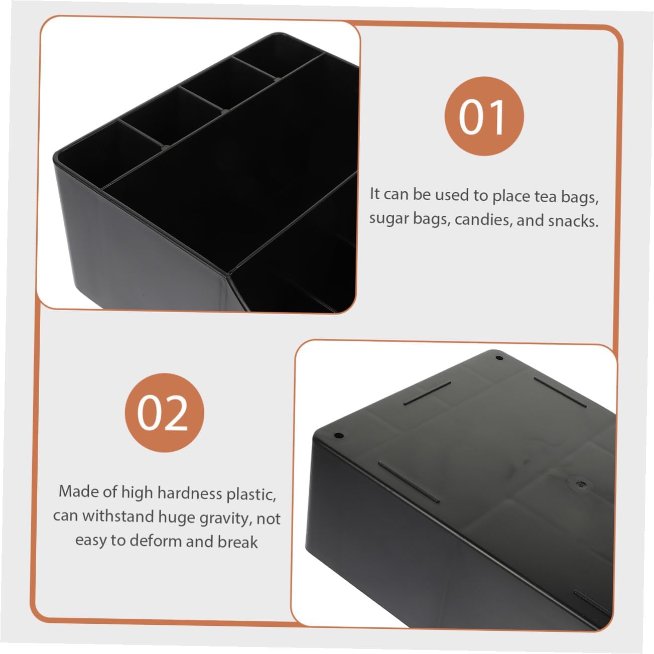 Coffee Condiment Storage Box Organizer for Sugar Tea Bags and Coffee Bags Countertop Storage for Home and Restaurant Use