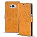 Produktbild Conie RW35322 Retro Wallet Kompatibel mit Samsung Galaxy S8 Plus, Klapphülle Tasche Vintage Leder Design für Galaxy S8 Plus Etui mit Kartenfächer Gelbbraun
