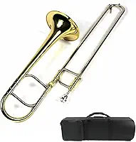 Moz Trombone Eb Alto com estojo e bocal - Acabamento em laca dourada