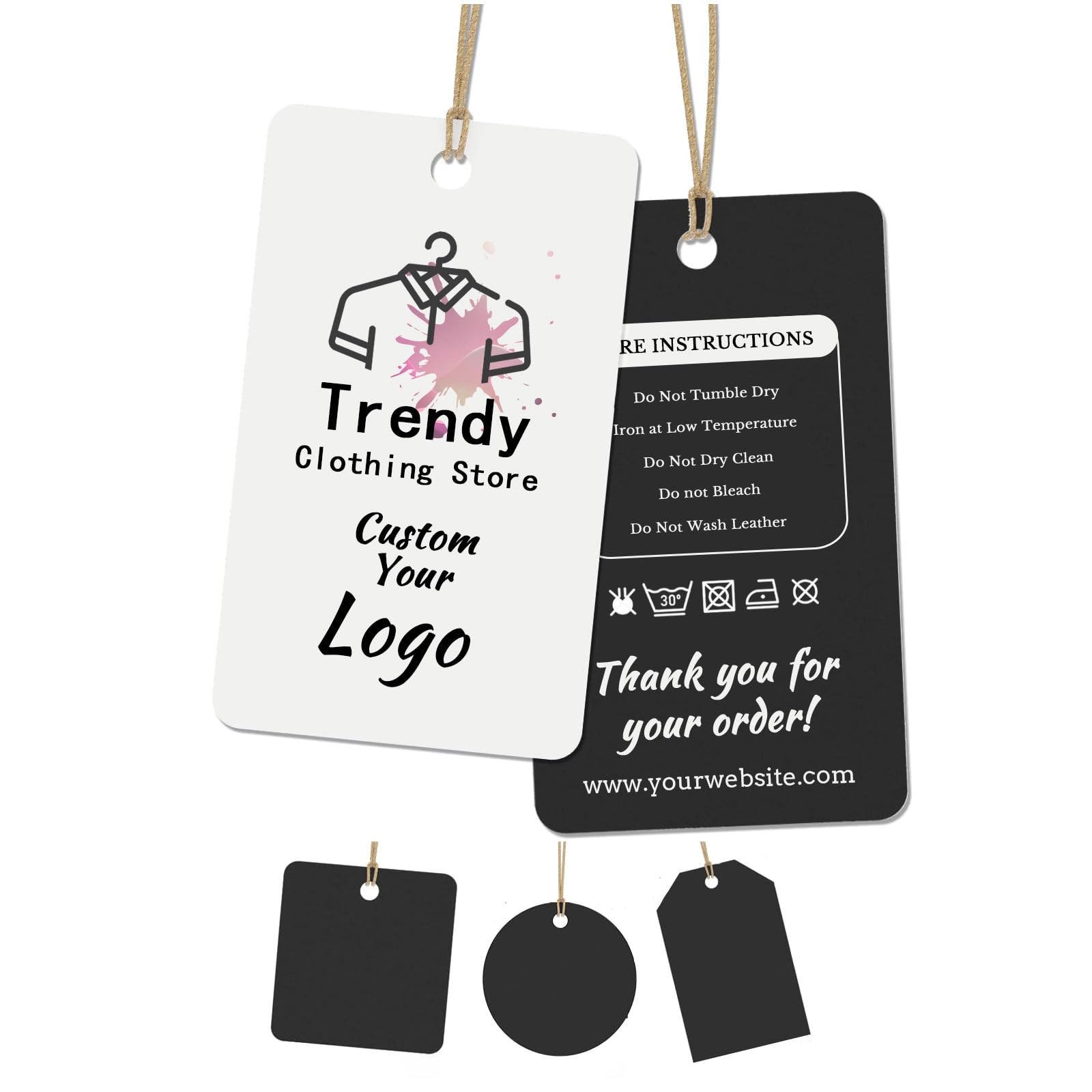 Custom Hang Tags, Personalized Paper Tags Customize Any Logo Text, Customized Gifts Wrapping Labels, Personalized Hang Tags for Clothes Gift Handmade Business Wedding Birthday Favors
