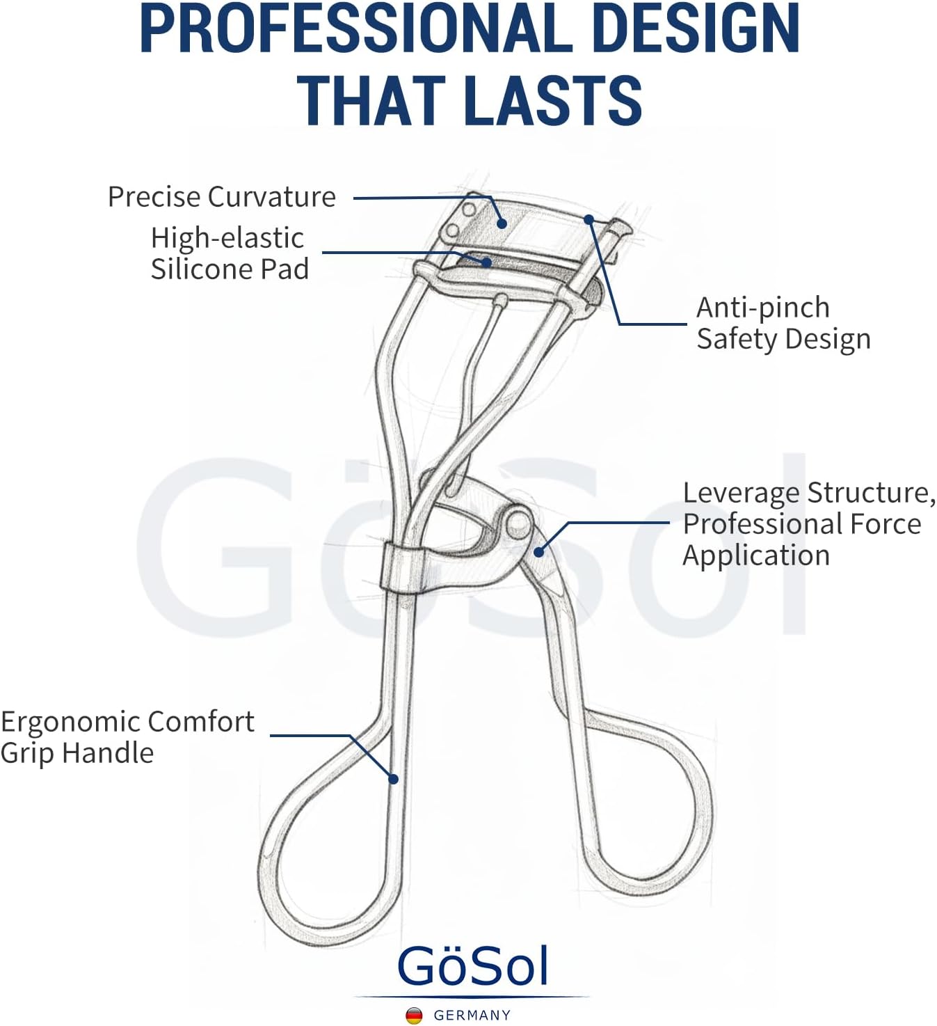 Eyelash Curler with 3 Extra Refill Pads, Premium Materials Eye Lash Curler | Anti-Pinch Safety Design, Fits Most Eye Shapes, Carbon Steel, Natural & Long Lasting Curling Effect, Easy to Grip, Silver