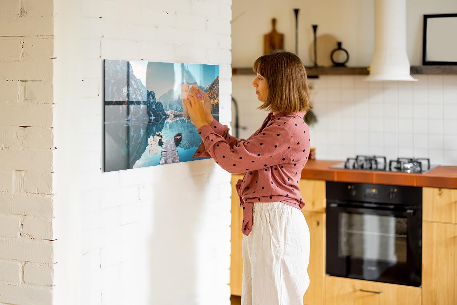 Magnettafel für Schule Gastronomie und Büro 90x60 Boote auf dem See | Pinnwand | Glas | Memo | Organizer | Planer | Sicherheitsglas | Paneel | Infoboard | Wochenplaner | Terminkalender