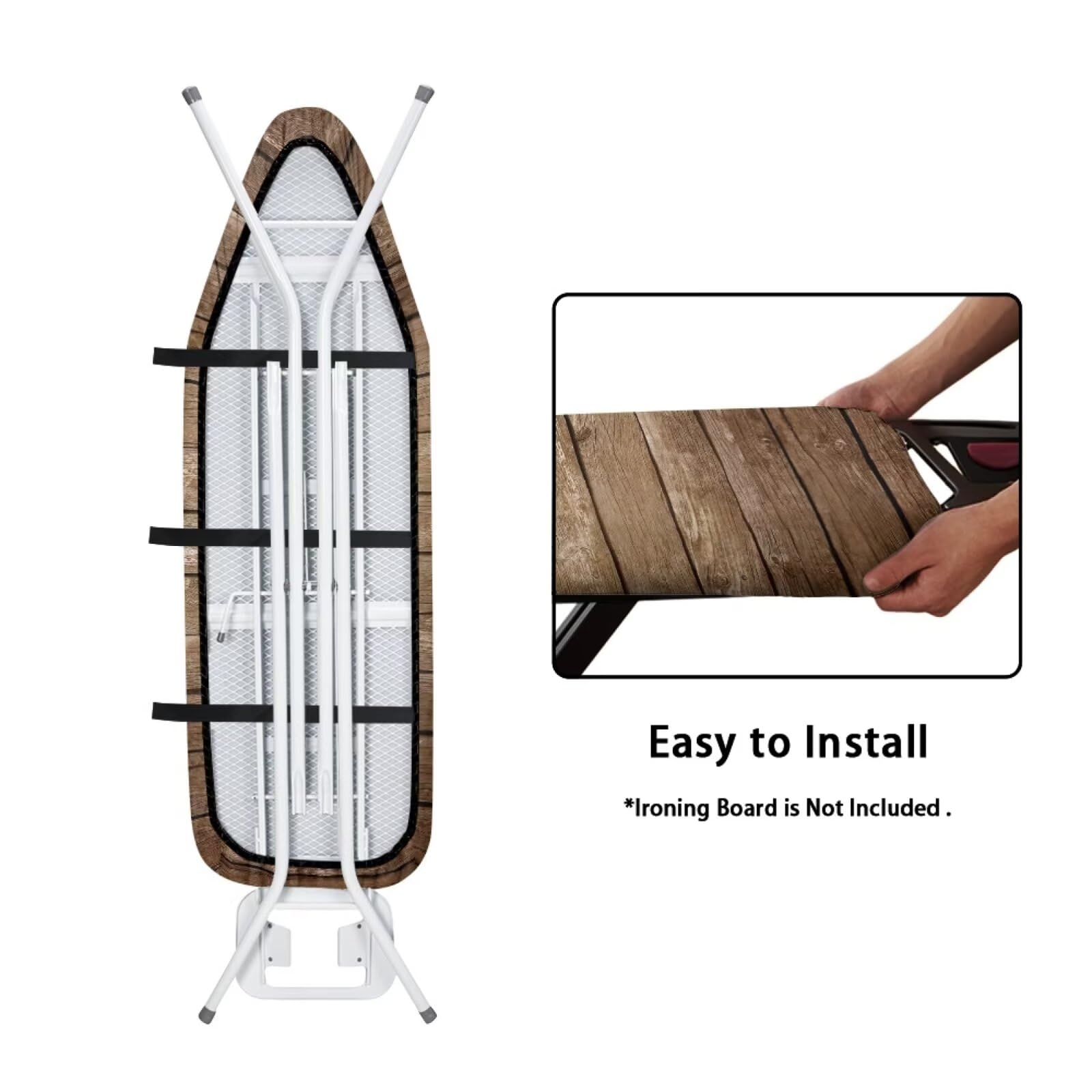 Housse De Planche à Repasser Texturée 3D – Taille Adaptable 30-55 Cm De Large – Rembourrage épais, Résistante Aux Taches – Avec Velcro
