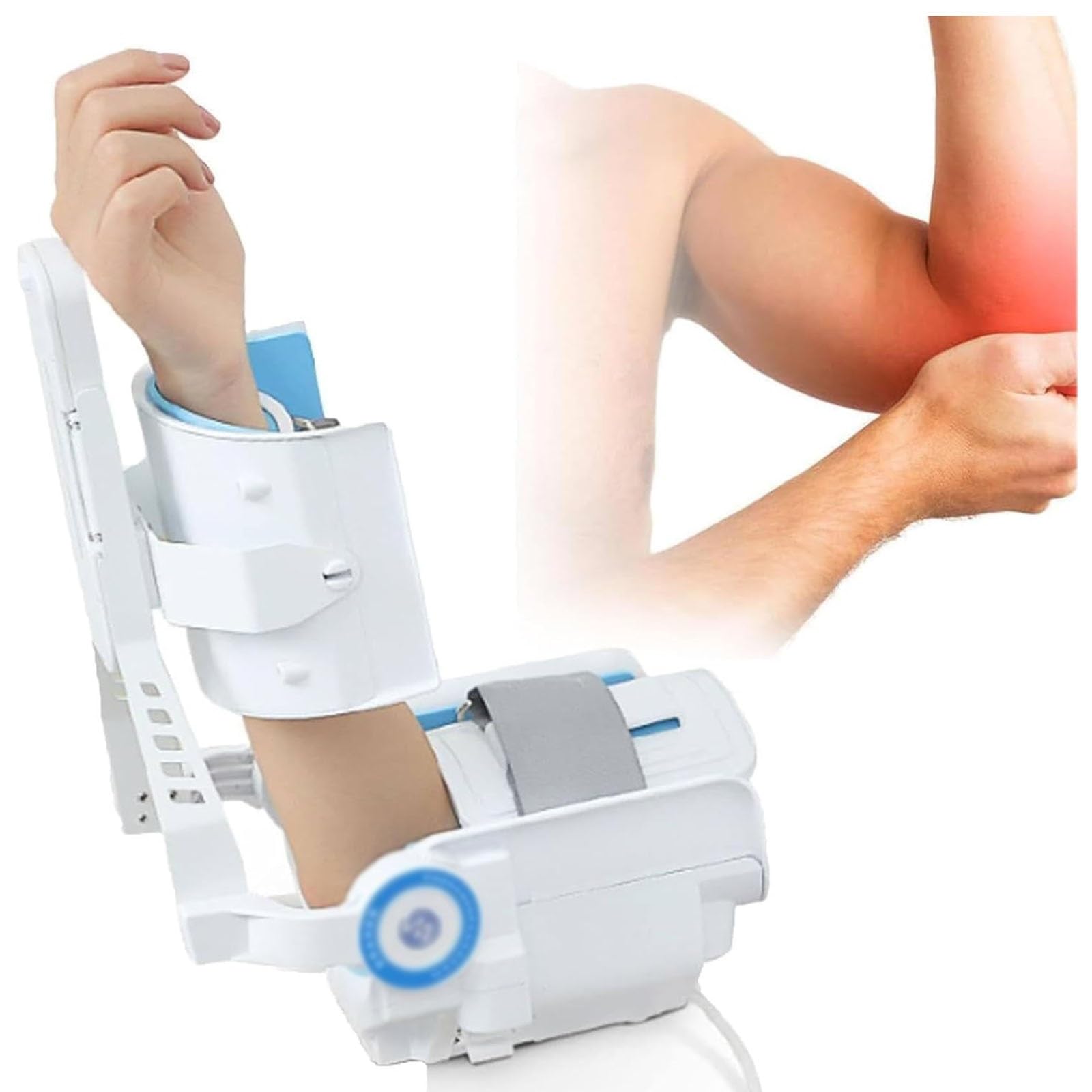 Dispositivo Elettrico Riabilitazione dell'articolazione Gomito Telaio di Supporto Regolabile e Flessibile Supporto per il Gomito Incernierato per la Protezione del Supporto del Braccio