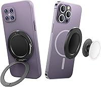 Vista 1 de MINDSKY Soporte magnético de doble cara para teléfono celular, soporte de agarre compatible con fundas Magsafe Series iPhone 12, 13, 14, 15