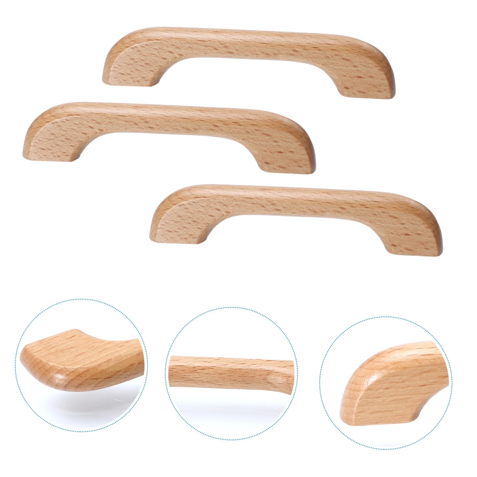 Toddmomy Poignées de Meuble en Bois 96mm, Lot de 6, Marron