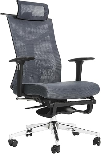 Miniatura 1 de Deriny Silla de oficina, silla ergonómica de escritorio de oficina, silla de computadora con respaldo alto, reposacabezas ajustable, malla