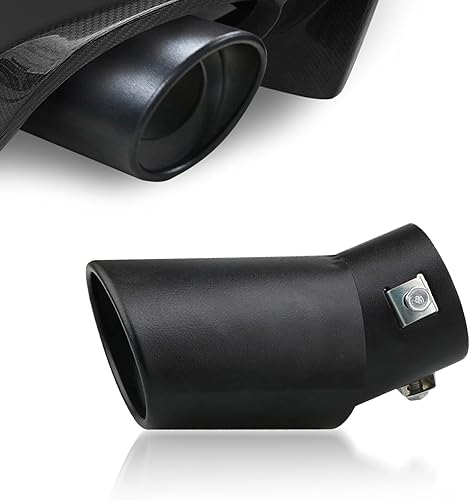 1 punta de escape universal para automóvil, entrada de 2.4 pulgadas, salida de 3.2 pulgadas, punta de escape de 5.2 pulgadas de longitud, diseño de