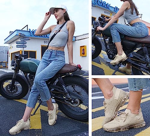 Image of LUCKY STEP Women Air Cushion Fashion Sneakers Breathable Casual Comfortable Lightweight Walking Shoes