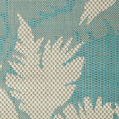 Couristan Monaco Indoor Outdoor Area Rug – Coastal Flora 2' x 3'7" in Ivory Turquoise – Flatwoven, Hose Washable, Pet Friendly Rug for Patio, Porch and Home Decor - Image 12