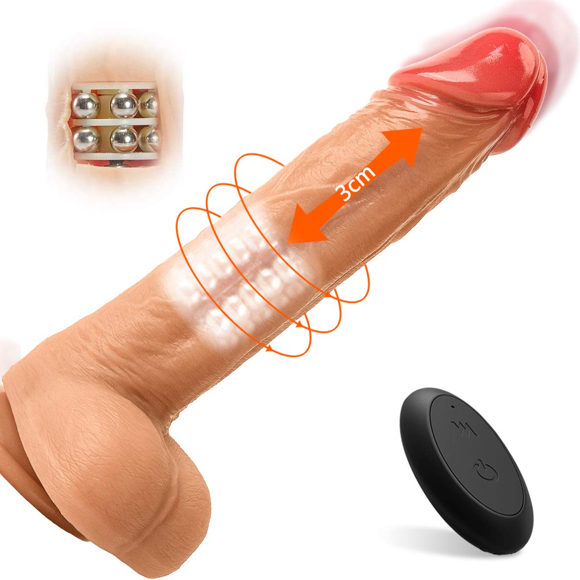 22Cm 𝐆𝒐D𝖾M𝒊Chéhomme Pour Gay Cháuffant Gọde Vîbrọ-Mássẹur Telecommande Gros Gōdémīchéts Vîbrant Gōd Vîbrọ Femme Va Et Viént Họmme