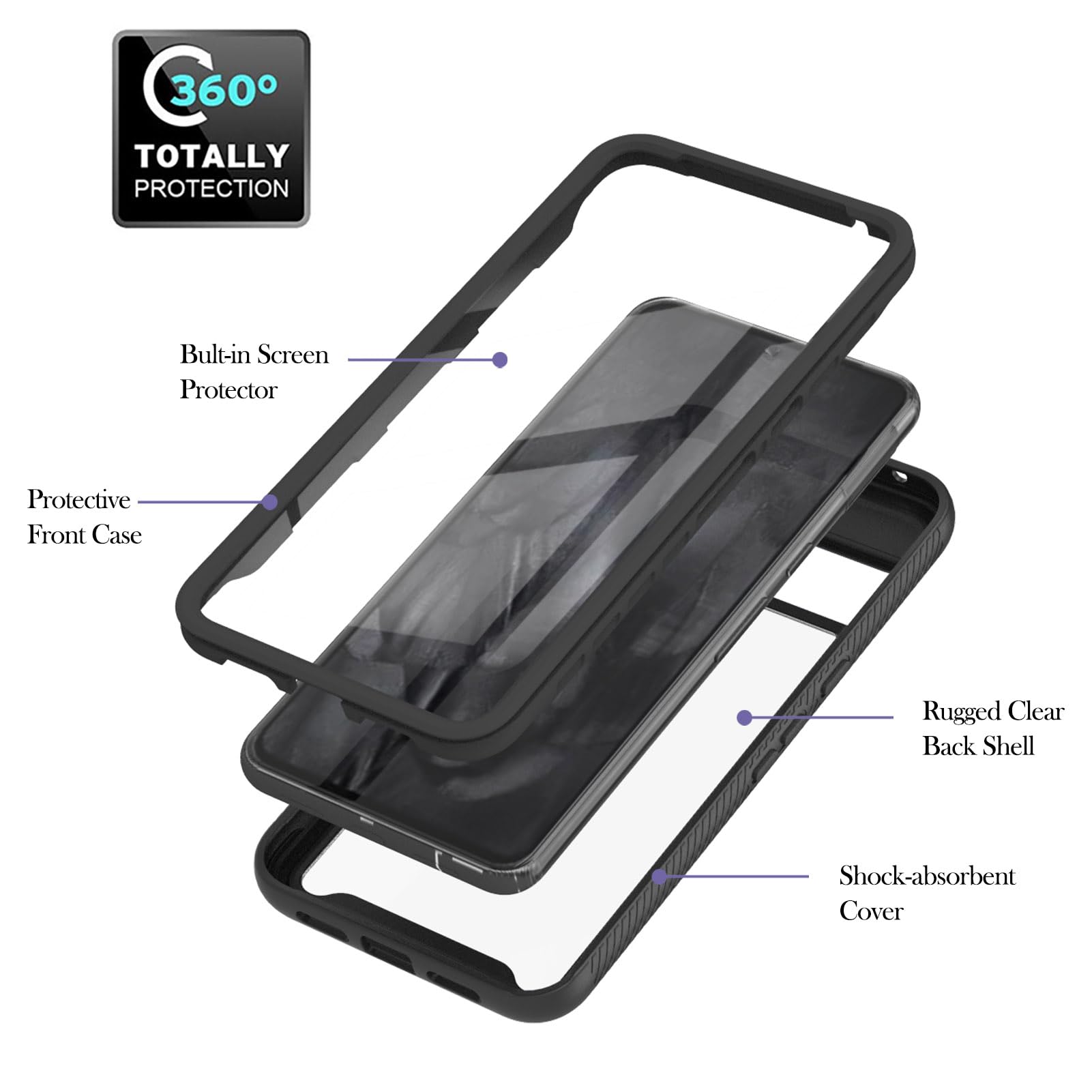 Sawiqpd for Google Pixel 9 Pro XL 5G Case with Built-in Screen Protector - Image 3