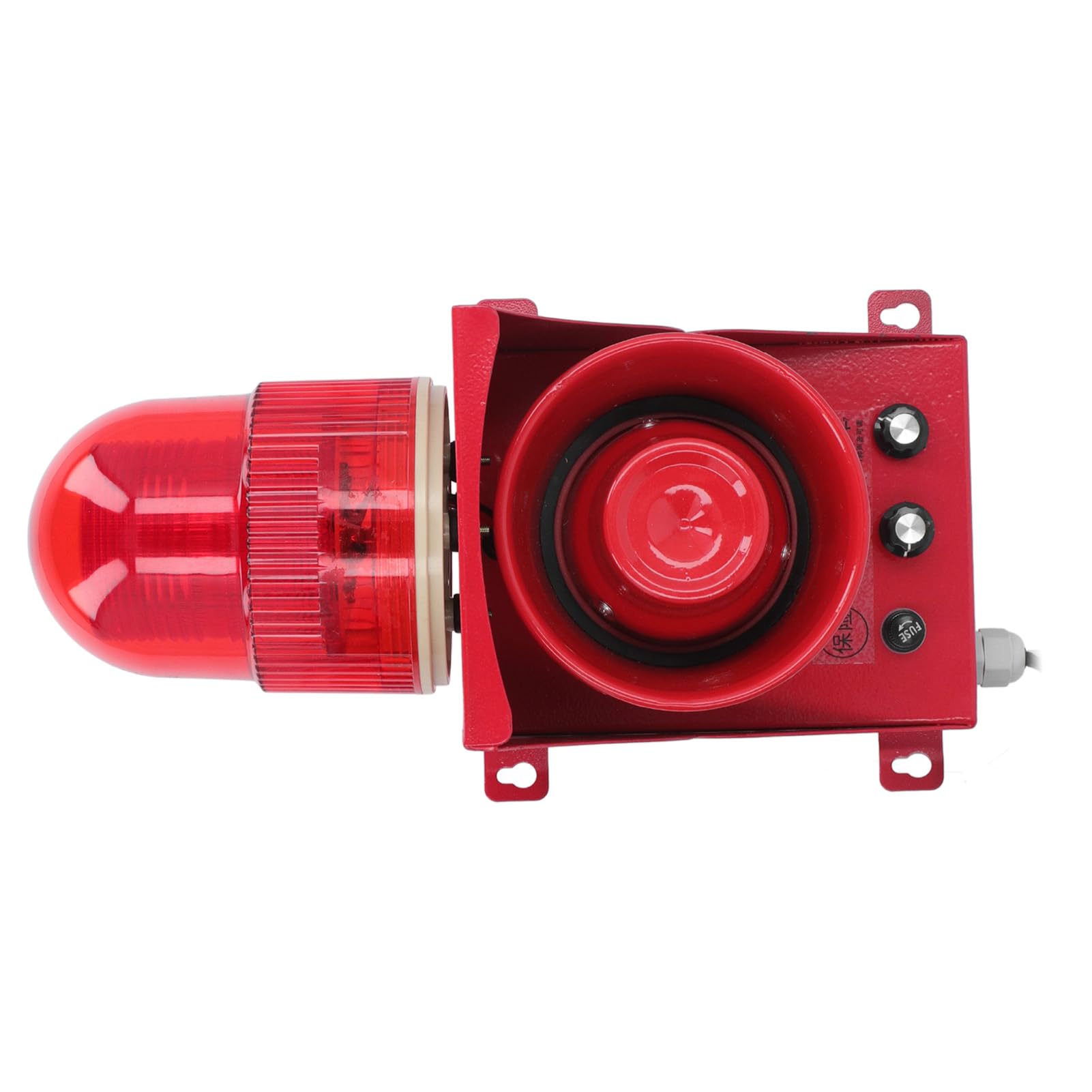Adecuado para Aplicaciones en Minas, canteras, Puertos y sitios de construcción - Alarma de Sirena Industrial con luz estroboscópica LED - Bocina de 40 W 130 dB - Clasificación de (12 V CC.)