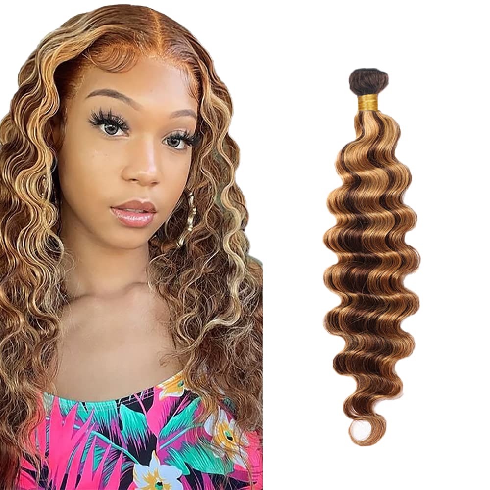 Honey Blonde Bundles Human Hair Highlight Deep Wave