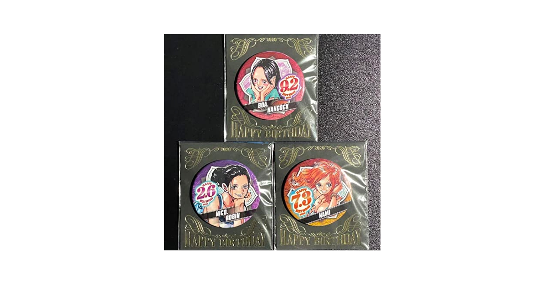 ワンピース　ナミ　ロビン　ハンコック　缶バッジ Amazon.co.jp: ONE PIECE ワンピース バースデー缶バッジ ナミ
