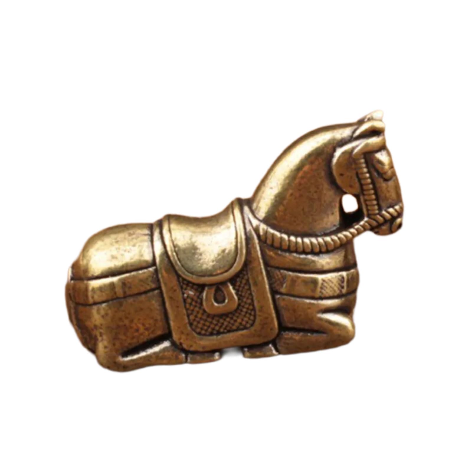 Lerpwige Wealth Brass Horse Figurine Feng Shui Ornament Home Decor Collectible Animal Statue Sculpture