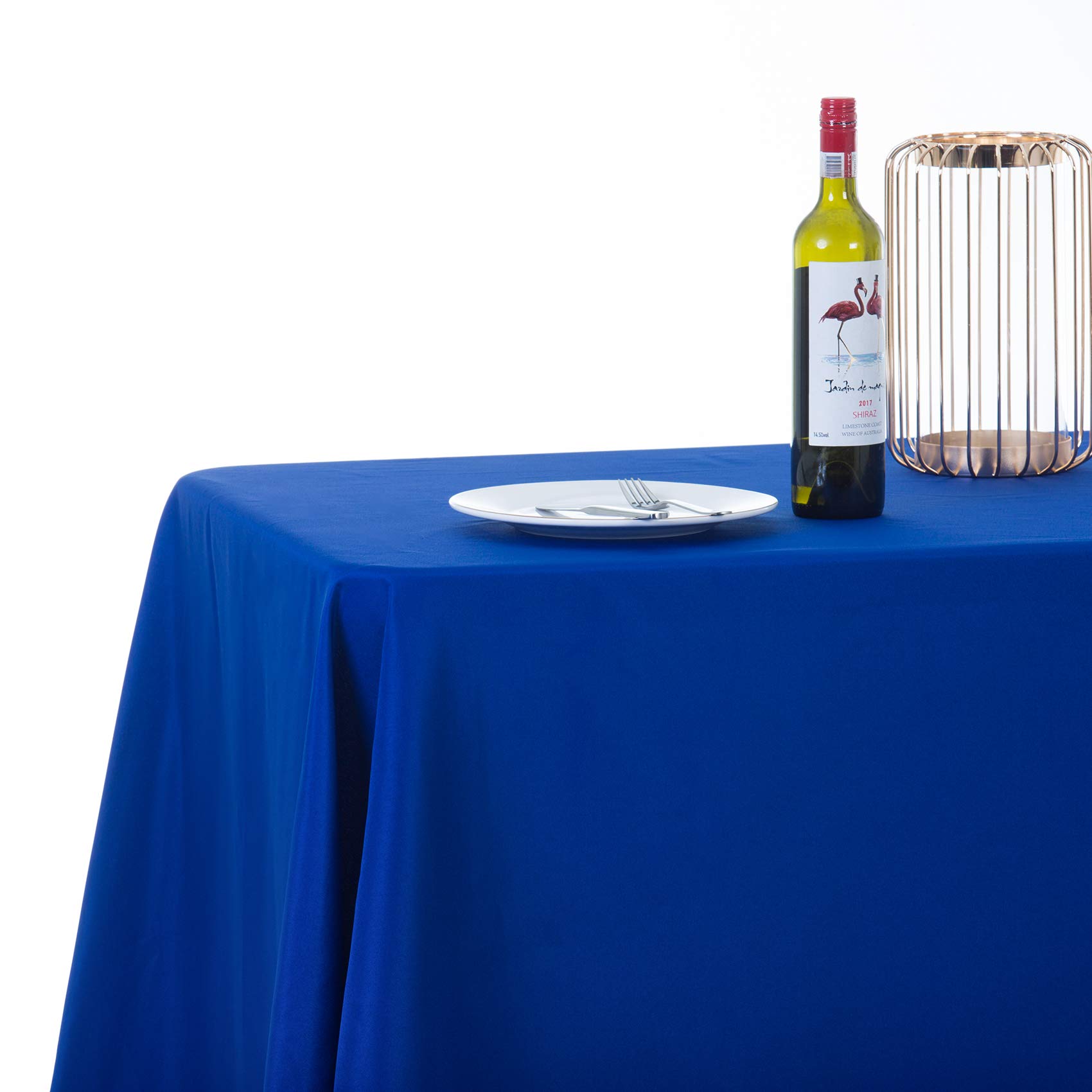 Ascoza Paquete de 2 manteles rectangulares de 90 x 156 pulgadas, color azul real, de 8 pies, en tela de poliéster, para bodas, banquetes, restaurantes, fiestas