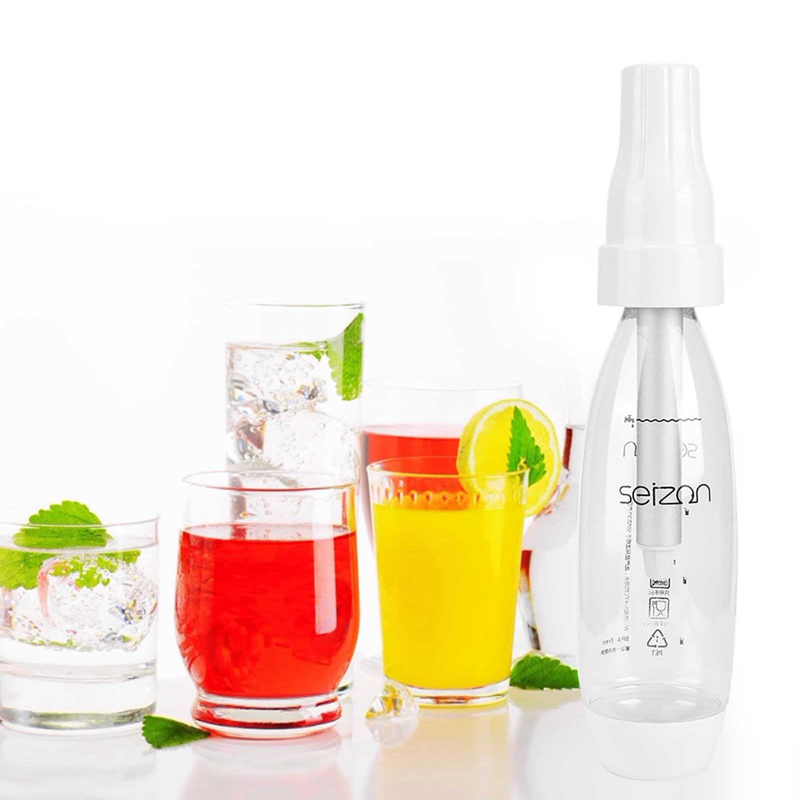 Przenośny ekspres do wody z włókna węglowego do napojów gazowanych Sparkling Cocktails, Sparkling Water Machine dla restauracji domowej