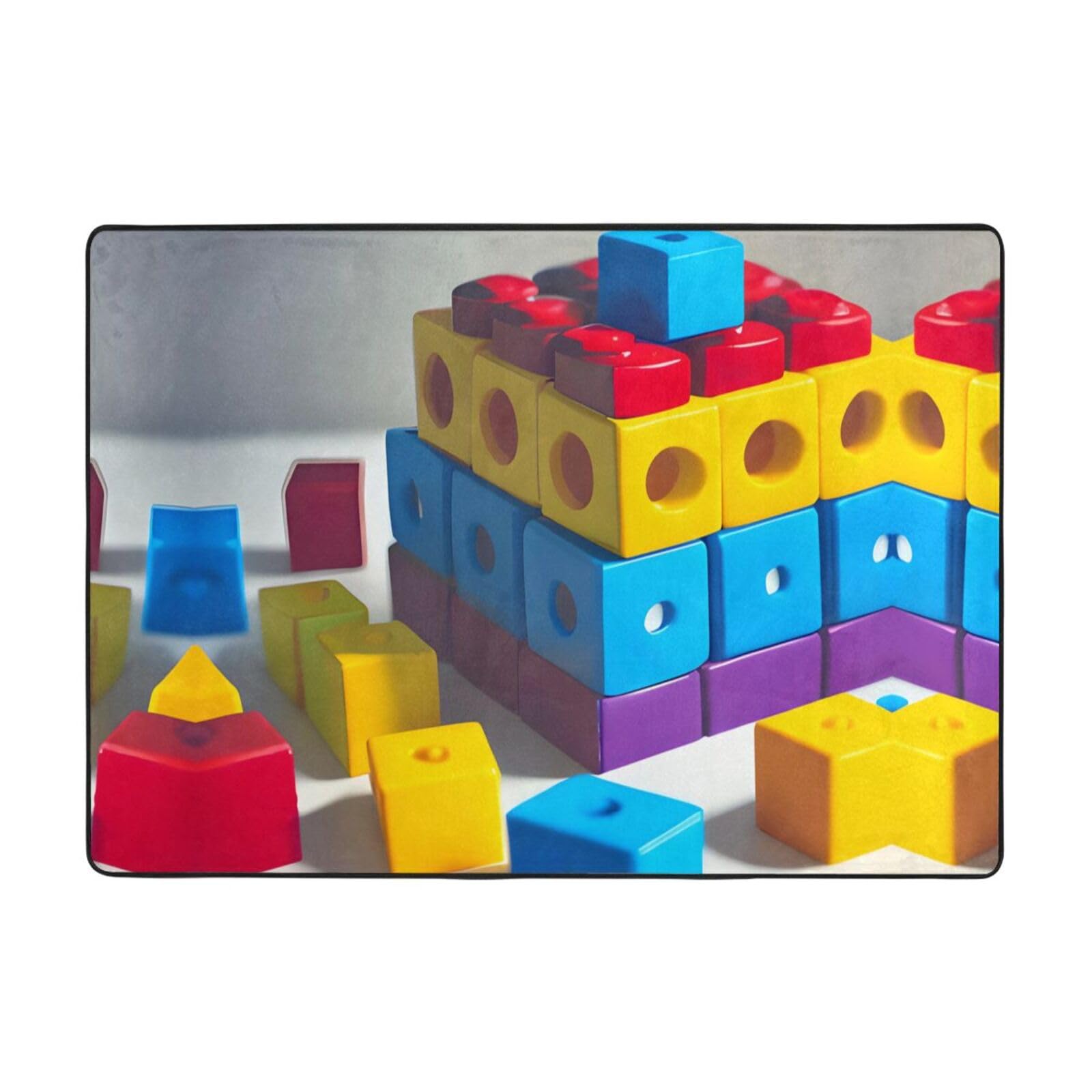 Tapis blocs de construction colorés pour réveiller la déco de votre salon
