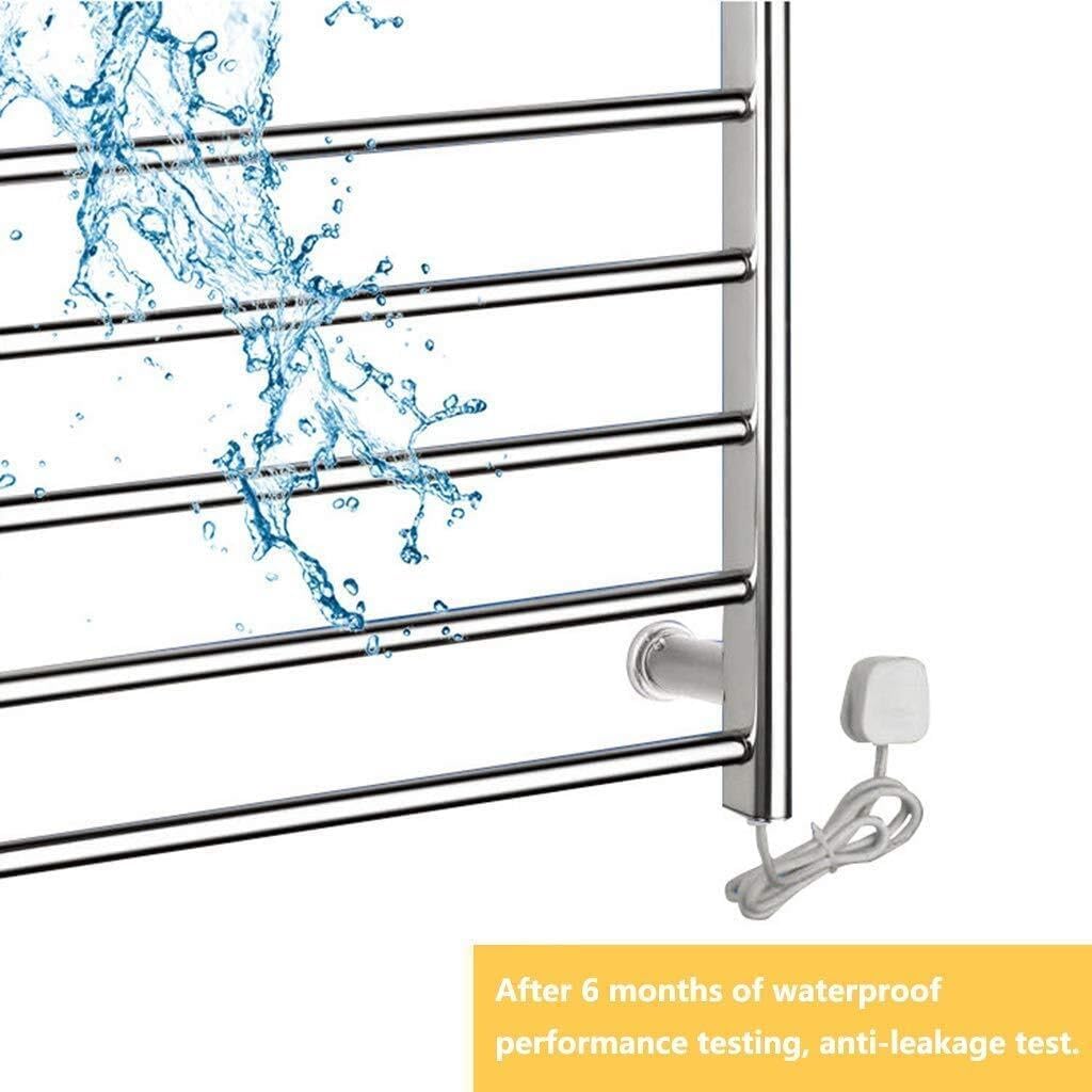 Electric Heating Towel Rack, 304 Stainless Steel Wall-Mounted Plug-in Drying Rapid Style Warmer, Hand-Mirror Polished,