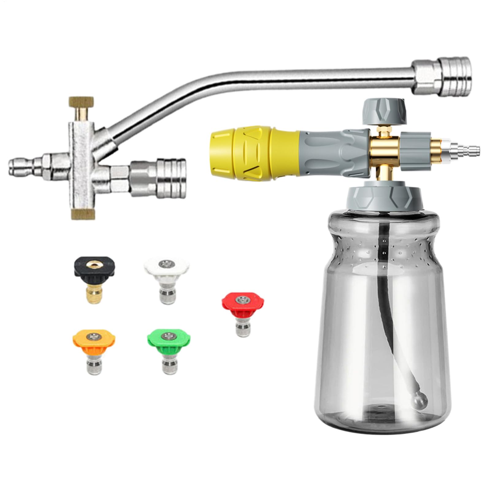 Lanza De Espuma Para Hidrolimpiadora, Accesorio Lavado Coches Con Conector Rápido De 6.5 Mm, Boquillas Para Lavar Coches Barcos Suelos E Vallas