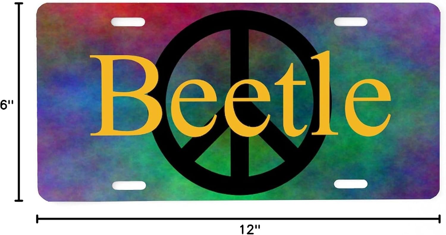 CafePress Peace Beetle Aluminum License Plate, Front License Plate, Vanity Tag