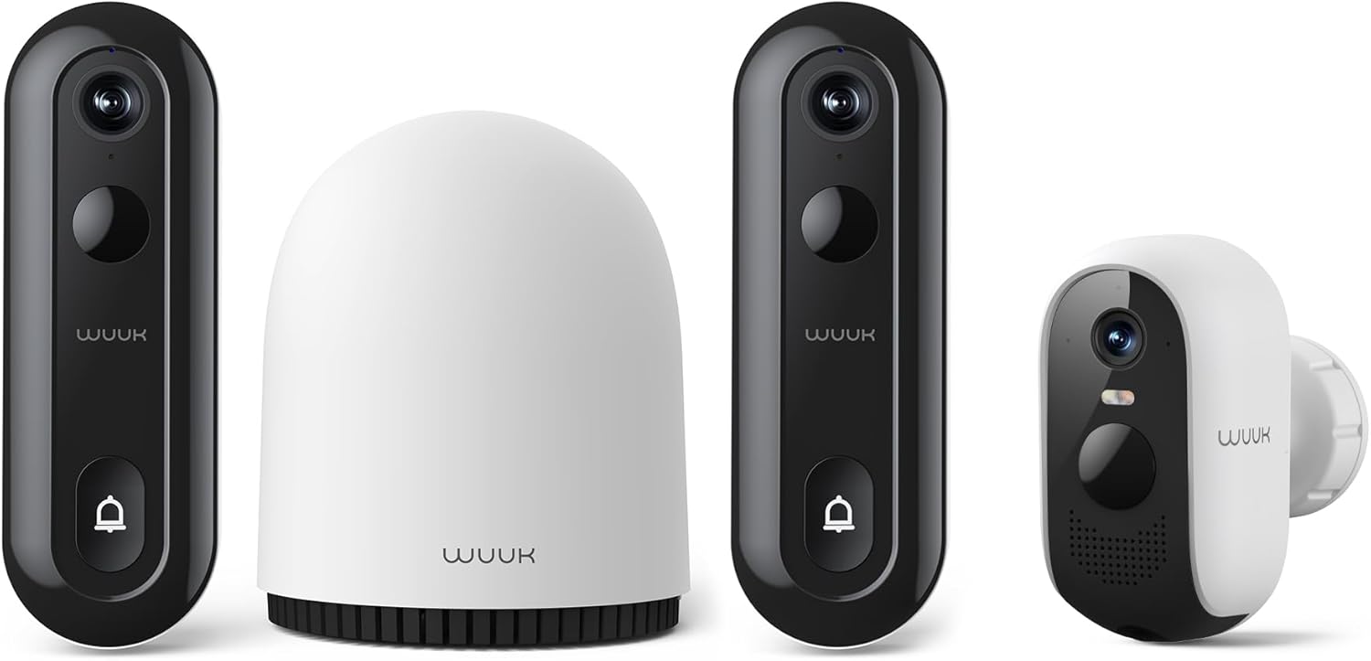 WUUK Battery Doorbell Camera and Outdoor Security Camera Bundle