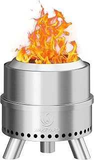 15 inch Smokeless FirePit with Waterproof Bag & Poker, Stainless Steel Outdoor Smokeless Fire pit, Wood Burning Fire pit for Patio, Camping, Backyard