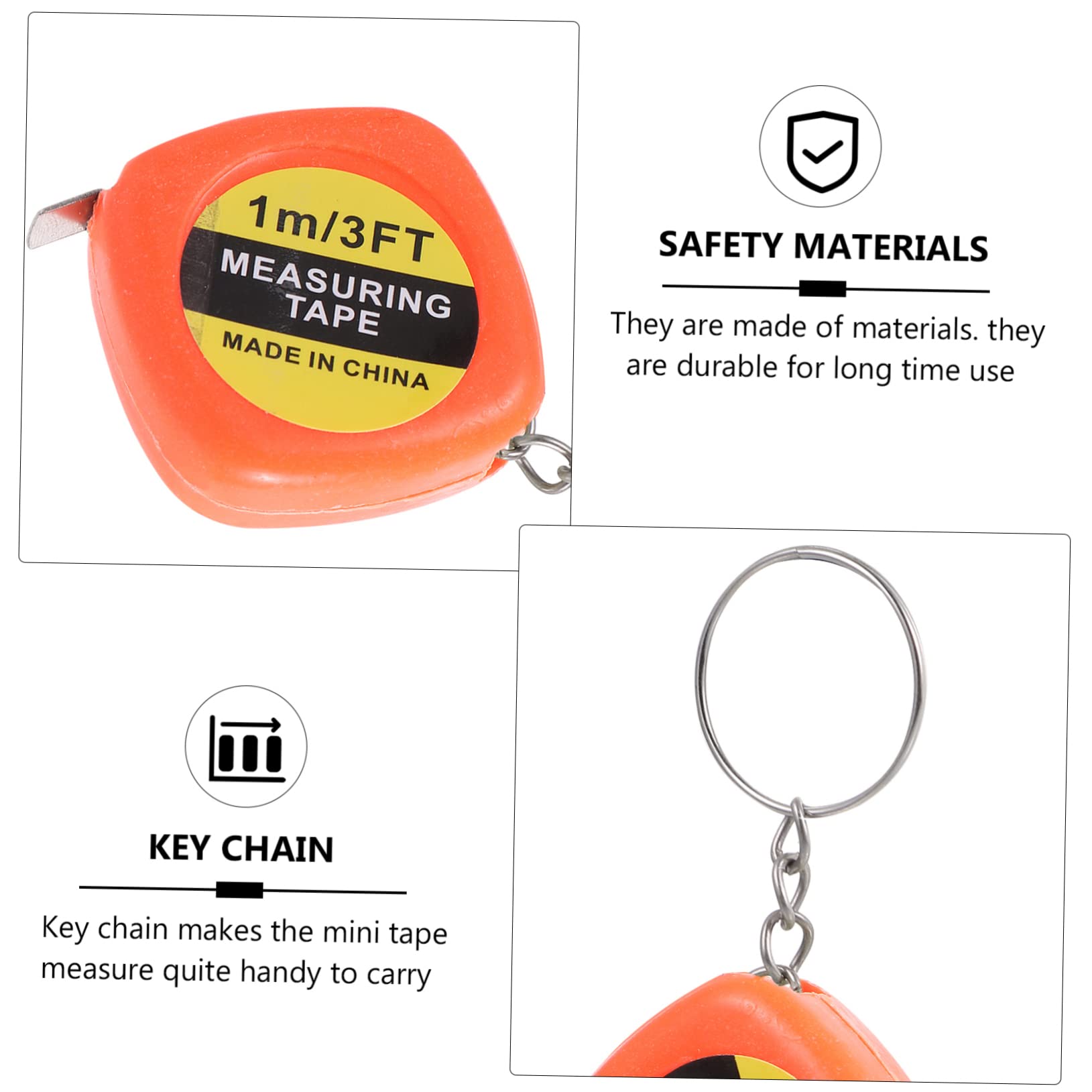 10 Ensembles Porte-Clés Pour Mini-Mètre À Ruban Mètre Numérique Petit Mètre À De Poche Mesures Millimétriques Ruban À Mesurer Flexible Et 20 pièces * 10