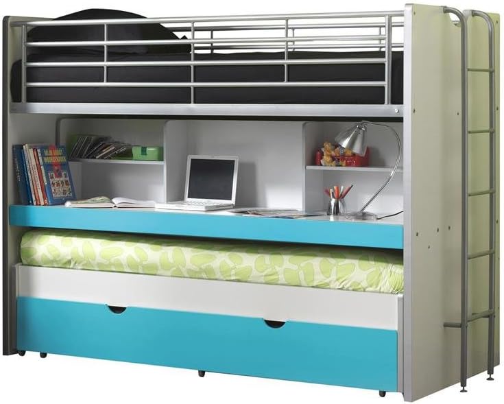 'Vipack BOHS8015 Bunk Beds Bonny, 207 x 116 x 98 cm, lying surface 90 x 200 cm, White/Pink