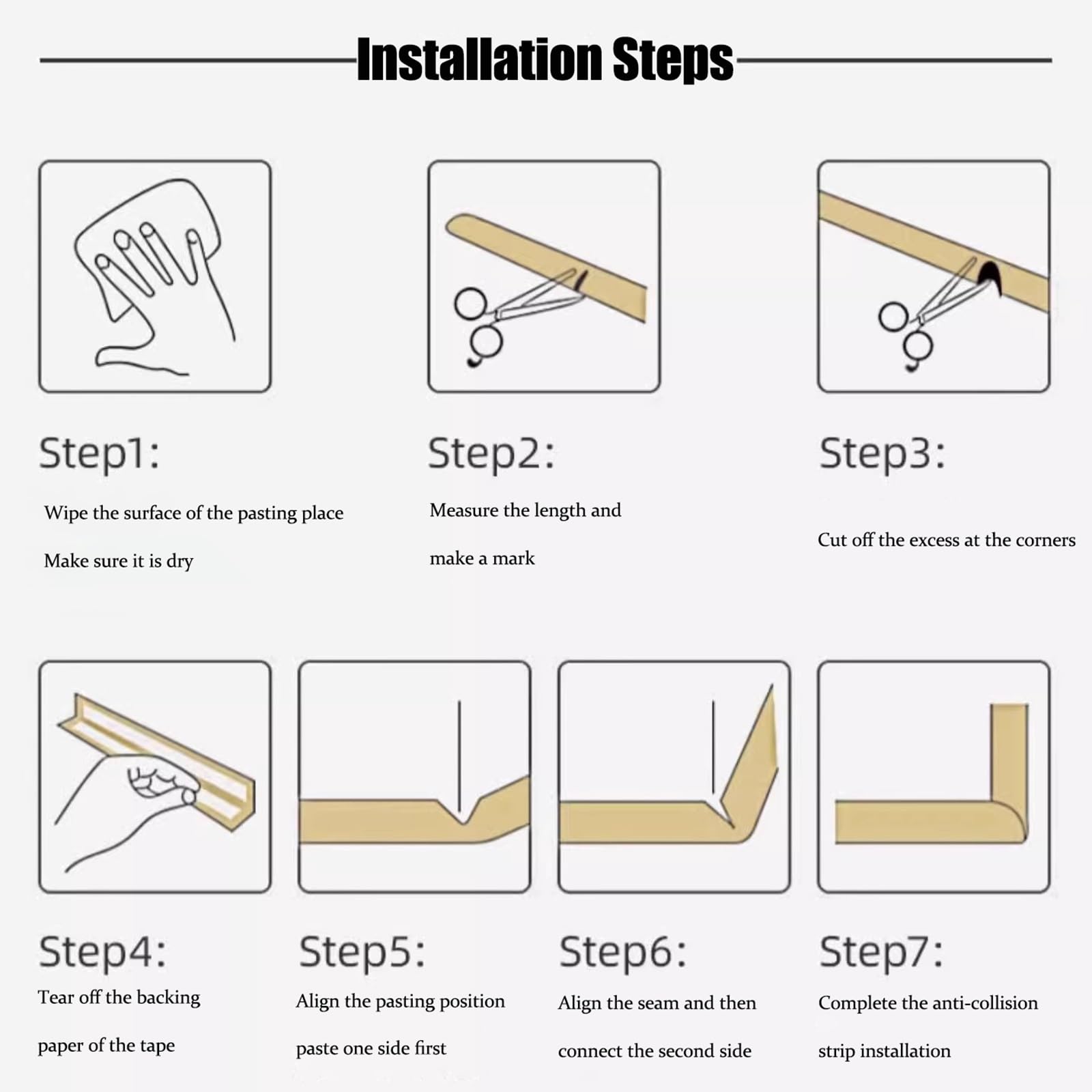Möbelkanten- und Eckenschutz, for Tisch, Kamin, Arbeitsplatte, Eckenschutz, Schutz mit Selbstklebender Rückseite, weicher Eckenschutz for Möbelkanten(Beige,600cm/236.2in)