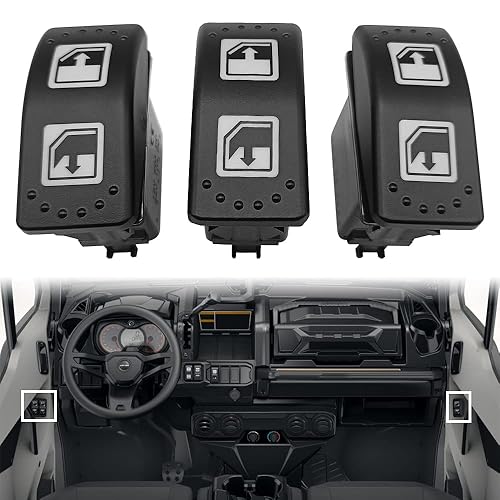 Miniatura 5 de Interruptor eléctrico de ventana 3 piezas apto para Can Am Defender MAX HD8 HD10 2016-2020 Interruptor de elevación de la ventana del lado del