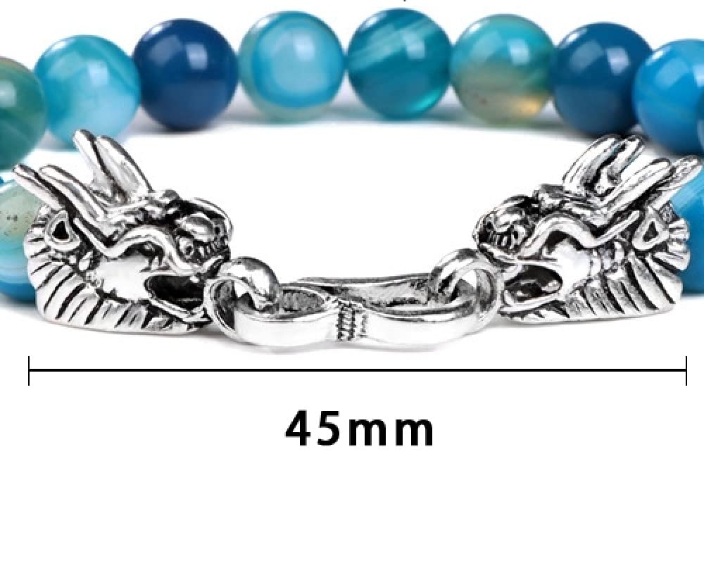 BobYk Armbänder, Kristallarmband, 8 mm, Kristallarmband, Sodalith-Stein-Armband, Drachenkopf-Chakra-Armband, Edelstein, Reiki, Yoga, Glücksschmuck für Männer, Frauen, Teenager, Eltern_Wie abgebildet
