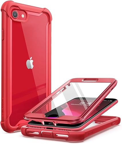 i-Blason Ares - Funda para iPhone SE 2022 (3 generación), protector de pantalla integrado Funda transparente resistente de doble capa para iPhone SE