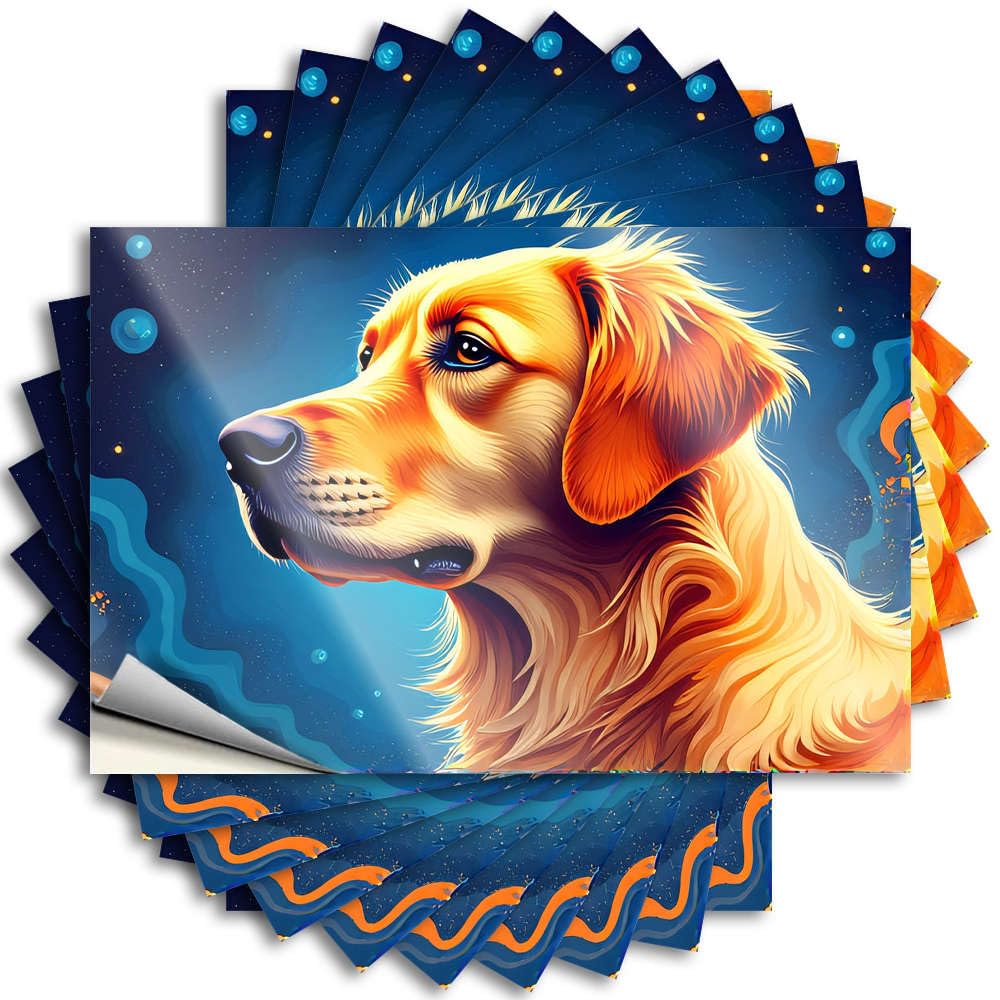 Retro, Quote Door Golden Retriever in an Abstract Underwater Scene | Military Restroom Accessories(8X12CM)