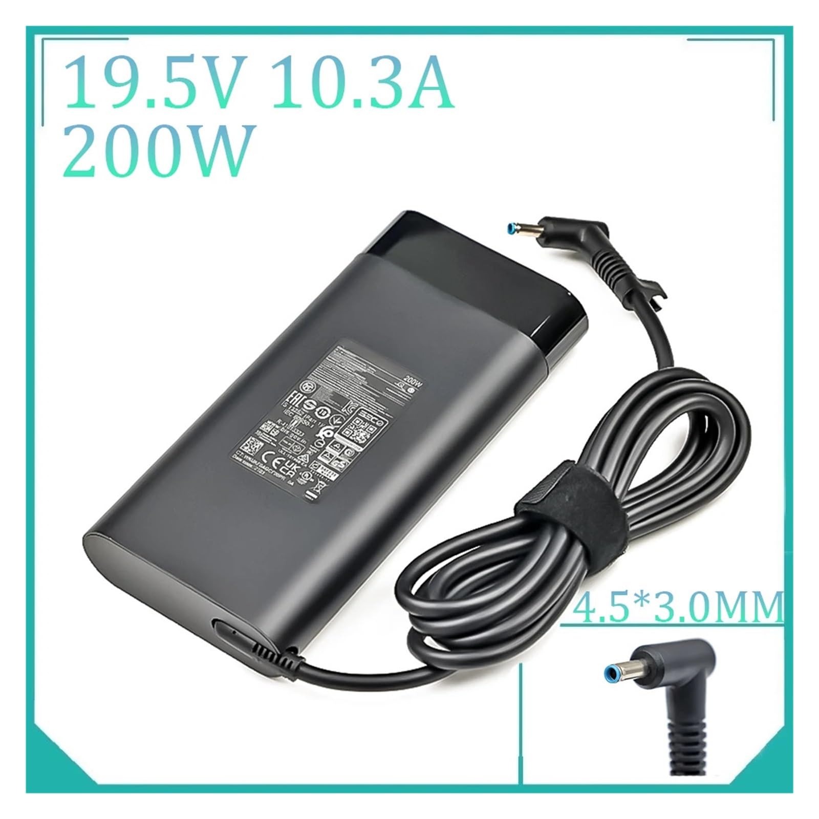 100-240 V ~ 3A 50-60 Hz 19,5 V 10,3 A 200 W zasilacz sieciowy 4,5 x 3,0 mm (US)