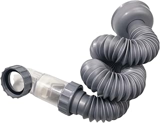 Bathtub Shower Drain Pipe,Low Profile 1 1/2 P Trap,Flexible Tub Drain, for Freestanding Tub Drain Kit for Bath,Gray