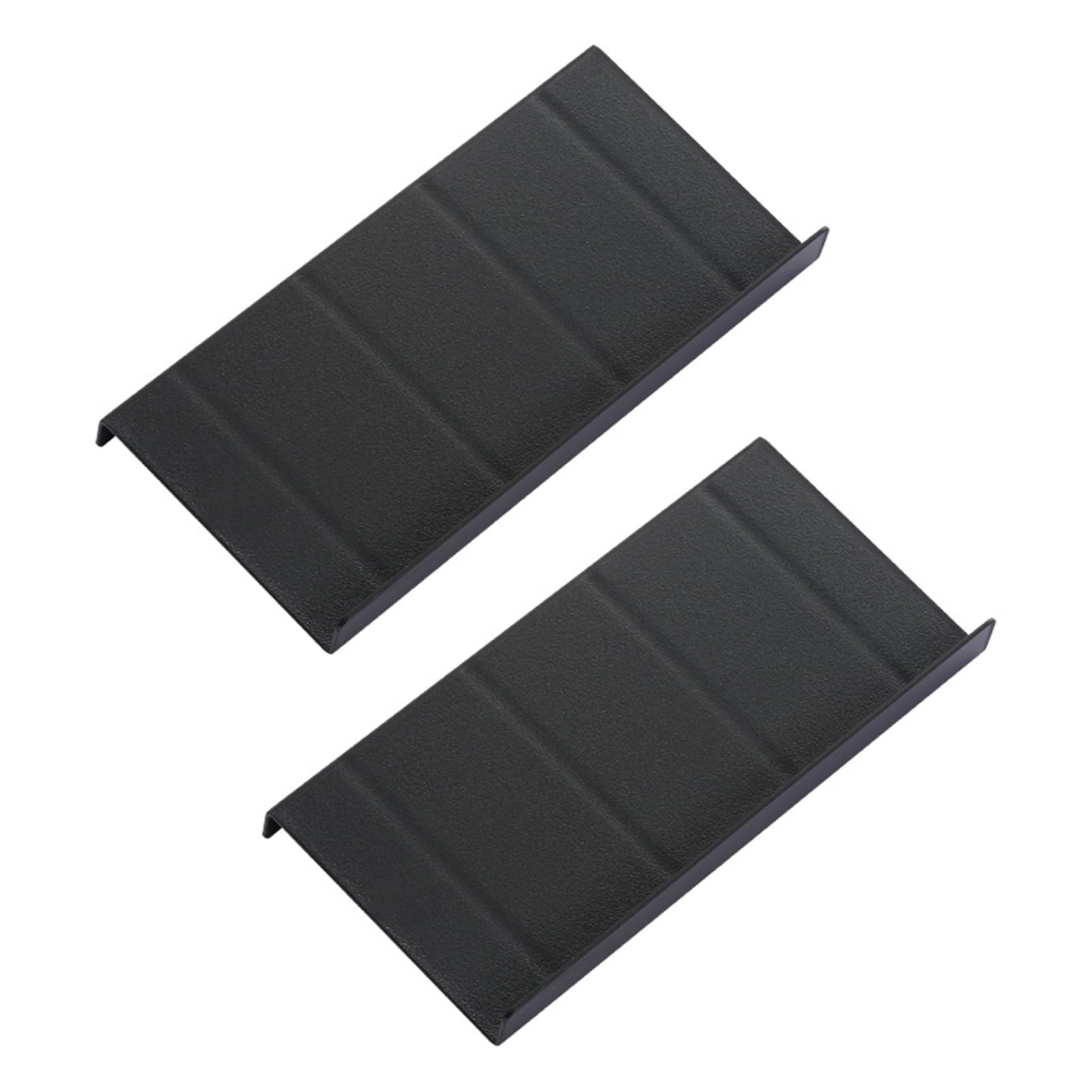 Rikuuui Kitchen Drawer Spice Organizer Stepped Spice Holder Shelf Moisture-Proof Grooved Partitions Storage Tray for Bottles Jars Black 2pcs