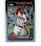 2024 Topps Chrome Refractor #113 Brayan Rocchio Cleveland Guardians MLB Baseball Trading Card