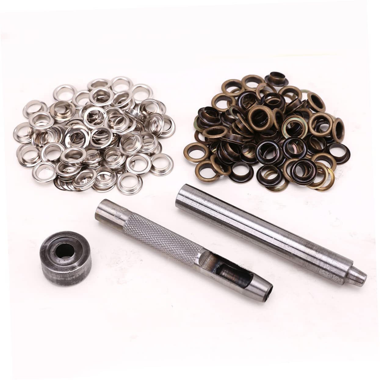 STOBOK 300sets Occhielli Ottone Antico e Argento Kit Completo Con Strumenti Per Fissaggio Per Abbigliamento Scarpe e Progetti Di Fai Da Te Misura Interna Resistente e Facile Da Usare