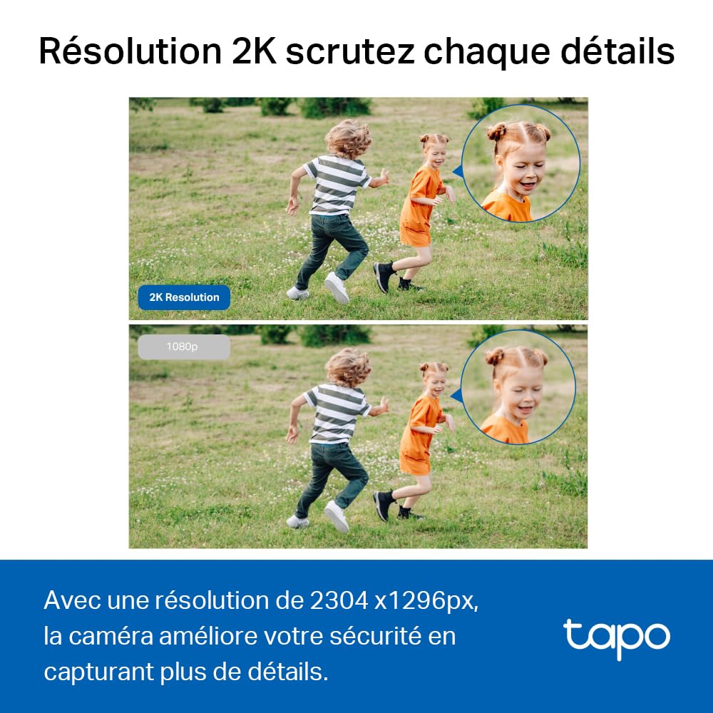 Tapo C510W 2K Caméra de Surveillance WiFi Extérieur 360° Vision Nocturne Couleur IP65