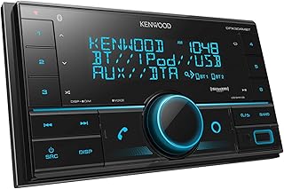 Kenwood DPX304MBT Double DIN in-Dash Digital Media Receiver with Bluetooth, Mechless Car Stereo Receiver, Black